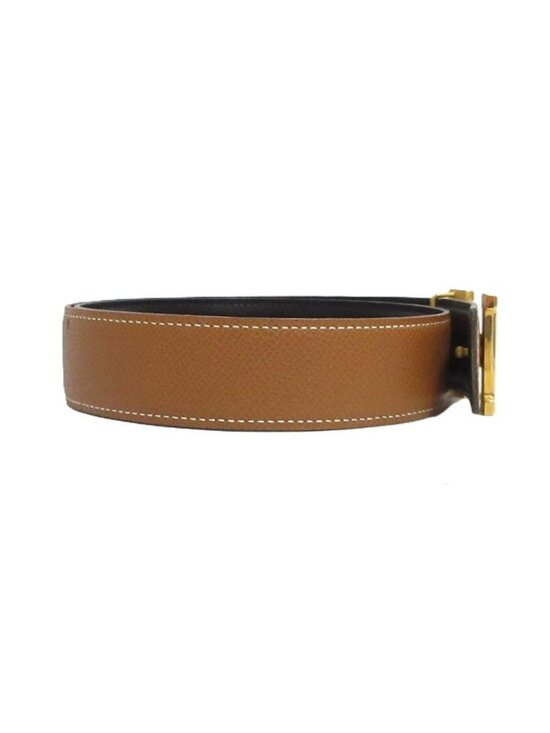 Hermes Buckle Constance Reversible Leather Belt 65 Brown Black display picture 3